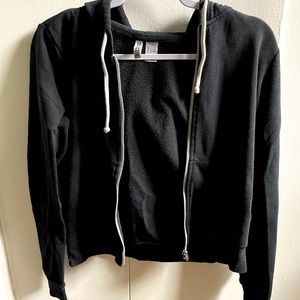H&M Black Zip-Up Hoodie Size S
